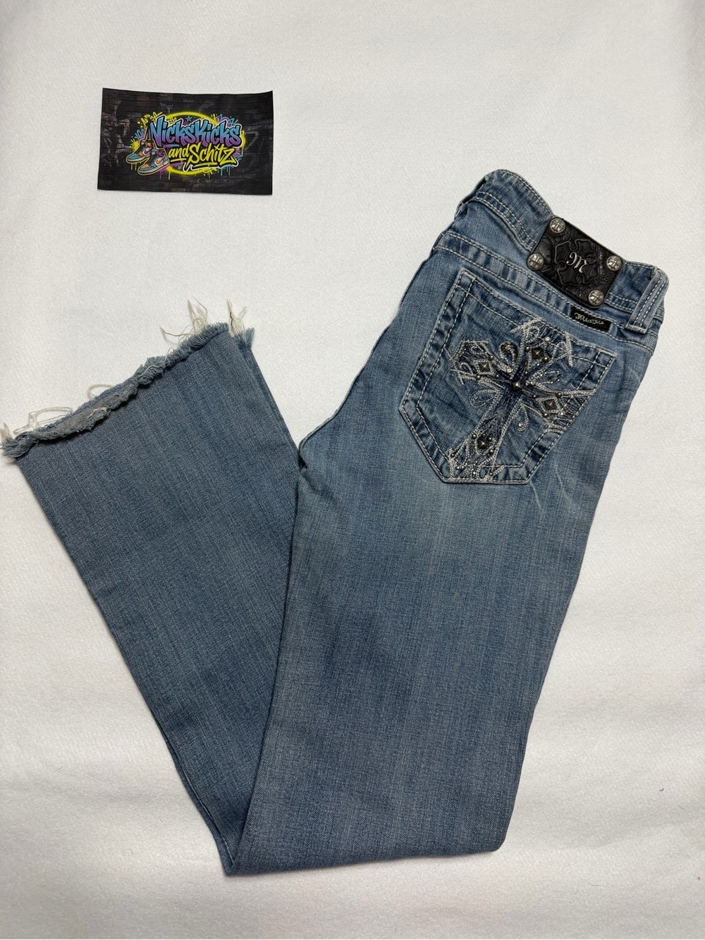 Miss Me Light Blue Embellished Flare Jeans